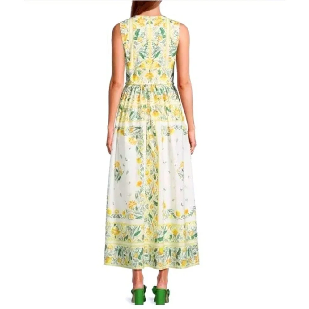 NWT ANTONIO MELANI White and Yellow Floral Maxi Dress- brand new size 12 - Picture 2 of 8
